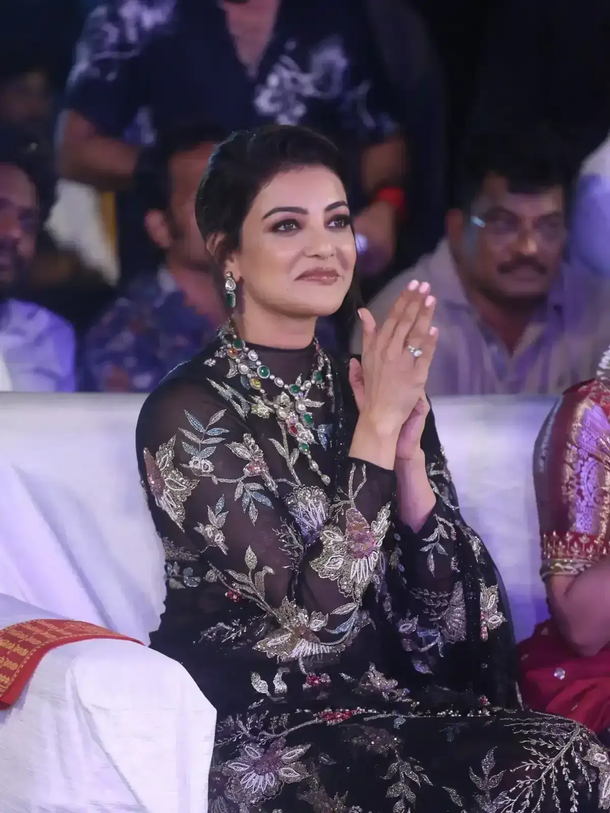 Kajal Aggarwal In Black Saree At Bhagavanth Kesari Movie Launch